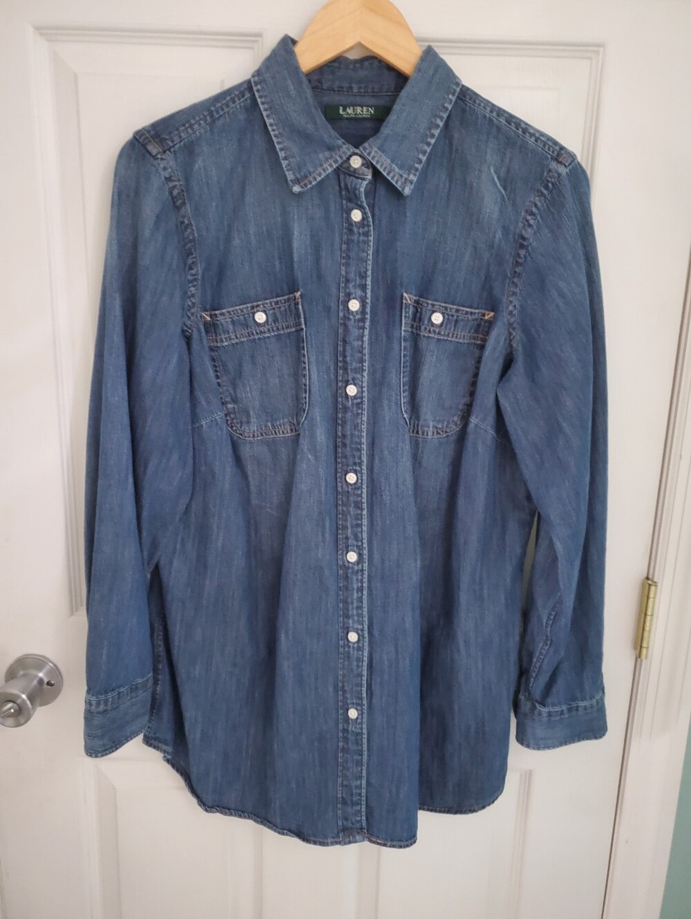 Lauren Ralph Lauren Women's Denim Shirt Size 1X Long Sleeve
